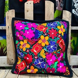 Mexican Floral Embroidered Pillow Covers